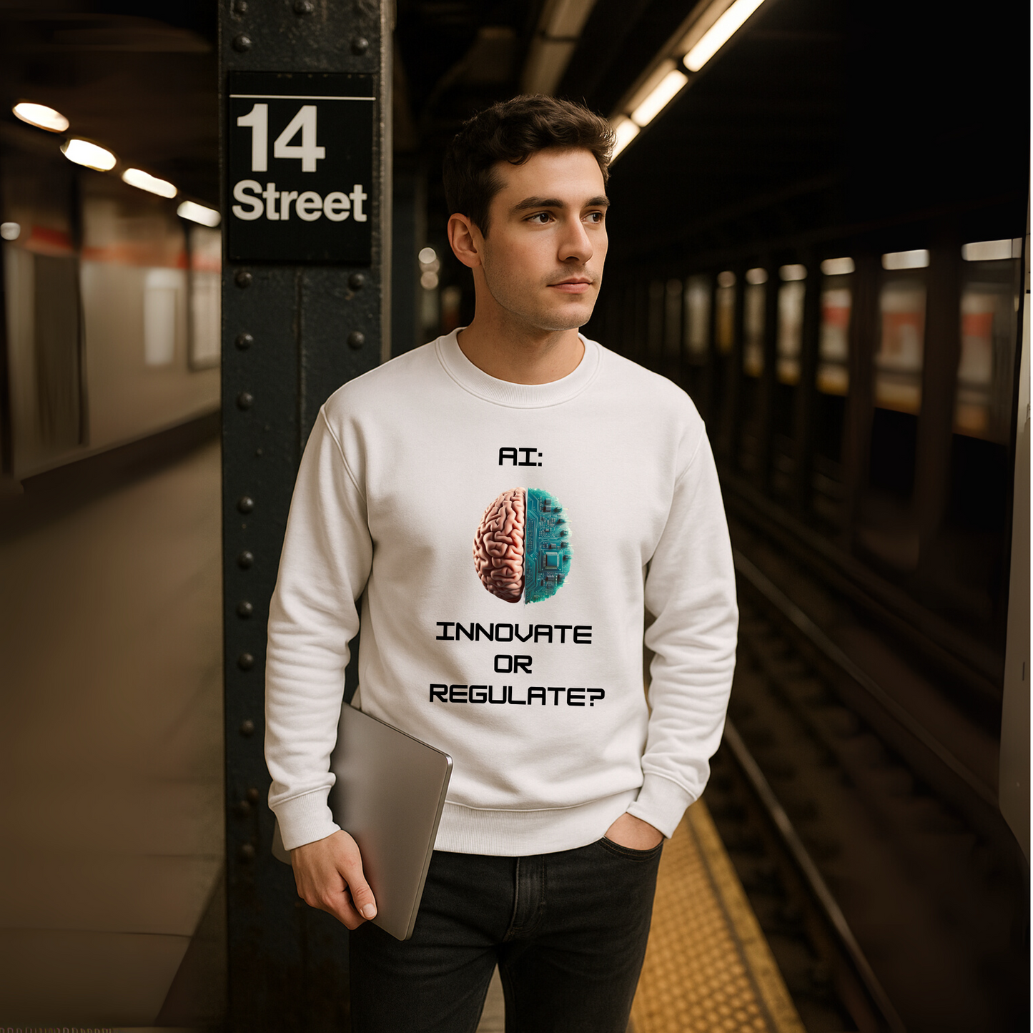 Hybrid Mind // Unisex Premium Soft Cotton Crewneck Sweatshirt