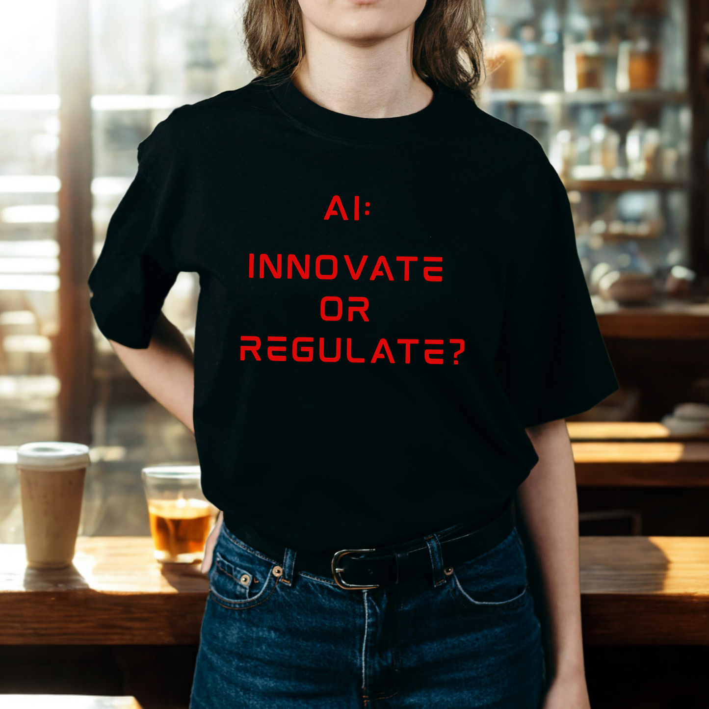 The Debate - Red Text Edition // Unisex Premium Soft Cotton T-Shirt