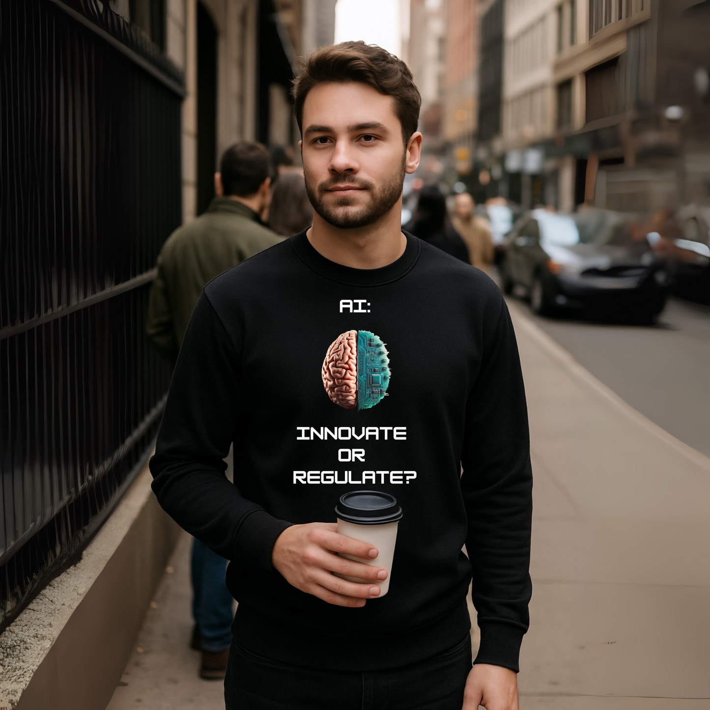 Hybrid Mind // Unisex Premium Soft Cotton Crewneck Sweatshirt