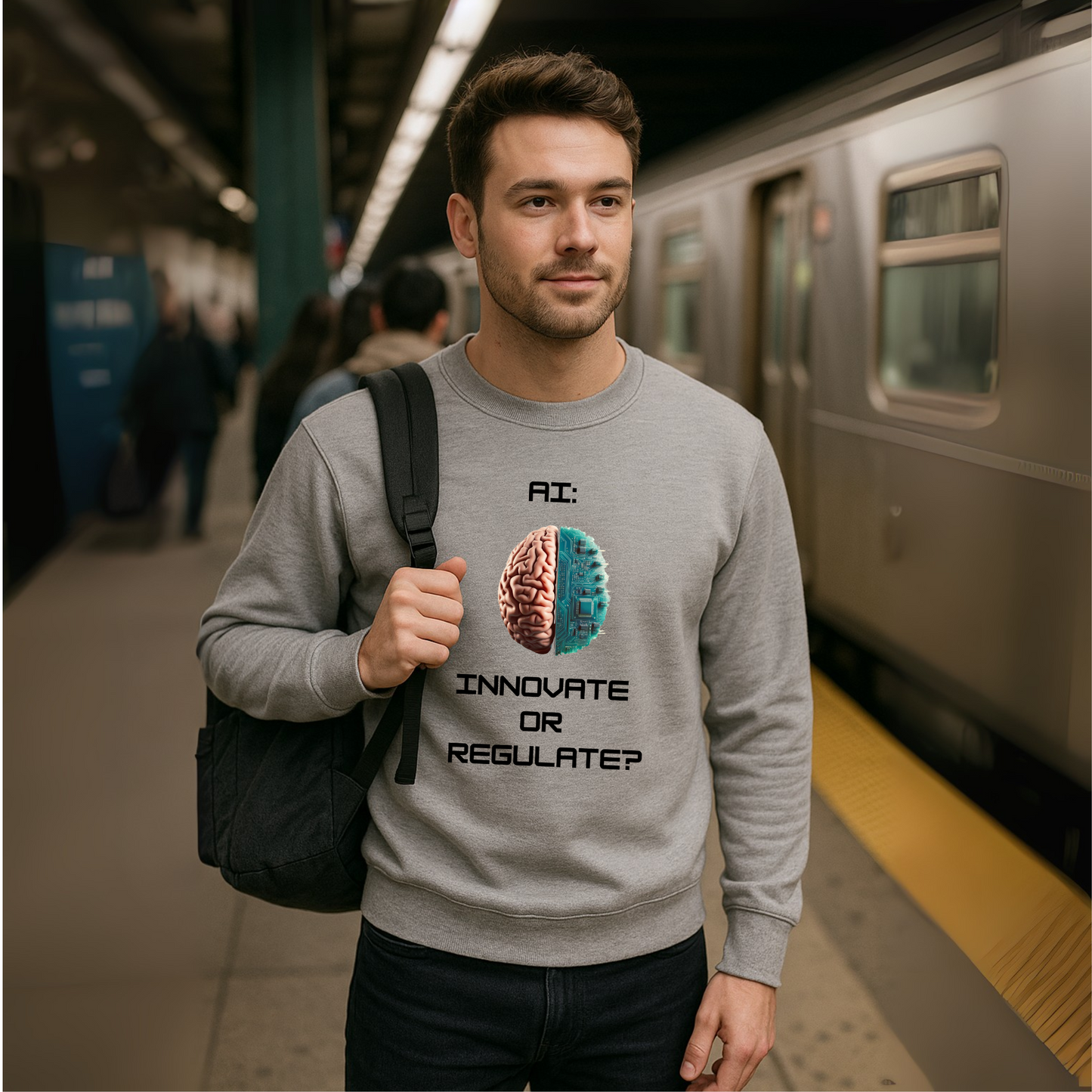 Hybrid Mind // Unisex Premium Soft Cotton Crewneck Sweatshirt