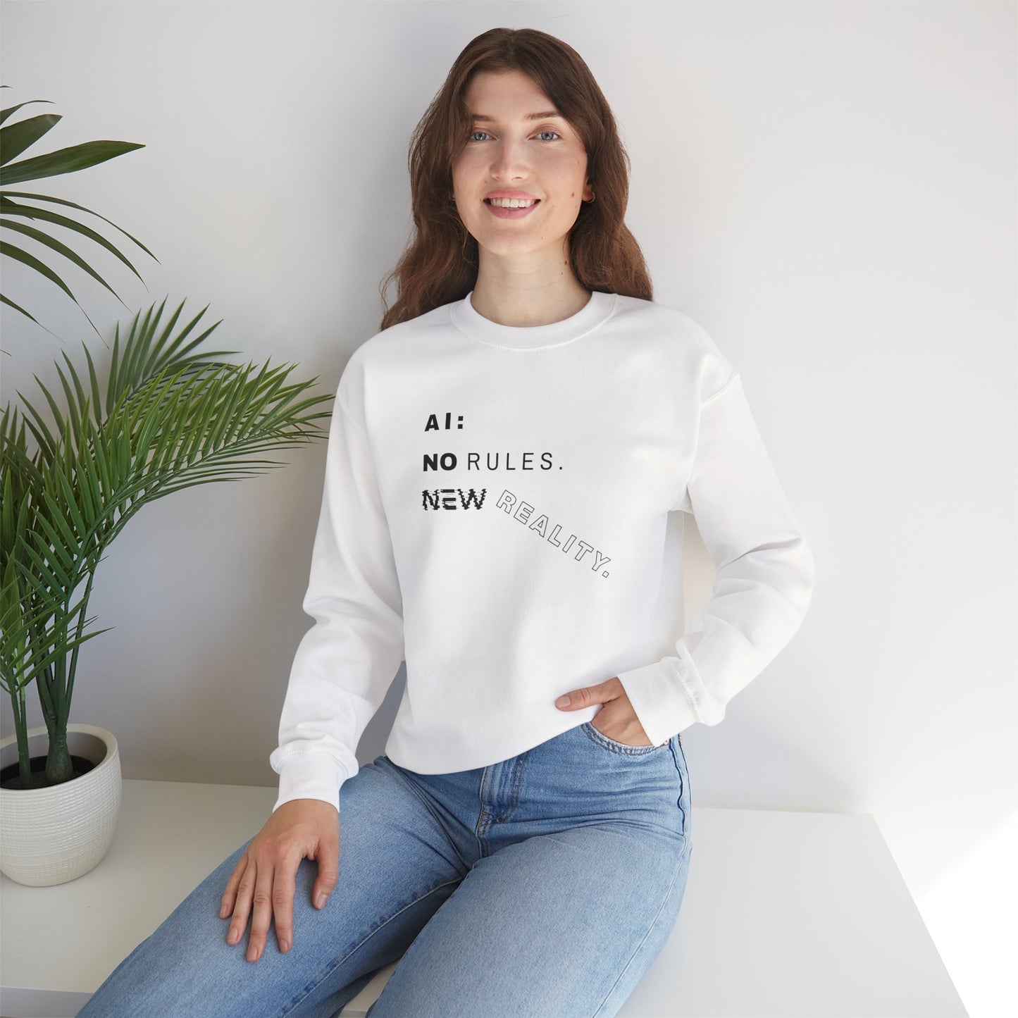 AI: No Rules New Reality | Unisex Crewneck Sweatshirt