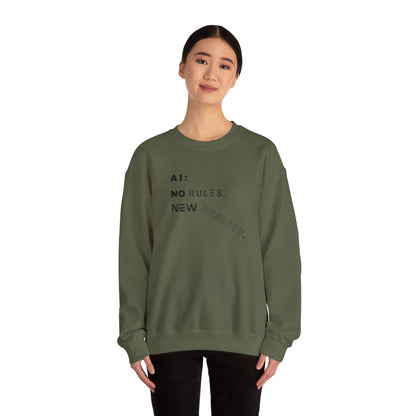 AI: No Rules New Reality | Unisex Crewneck Sweatshirt