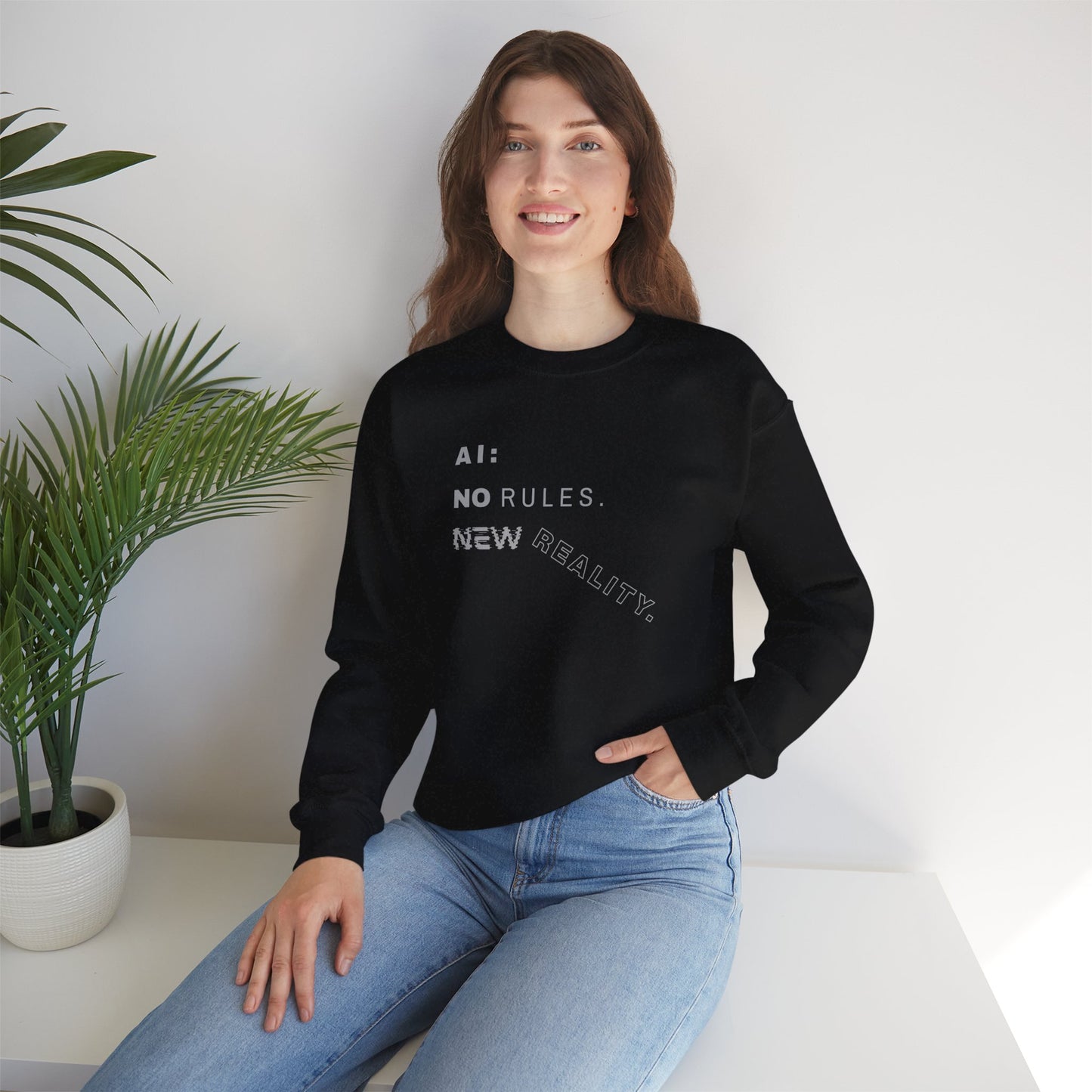 AI: No Rules New Reality | Unisex Crewneck Sweatshirt