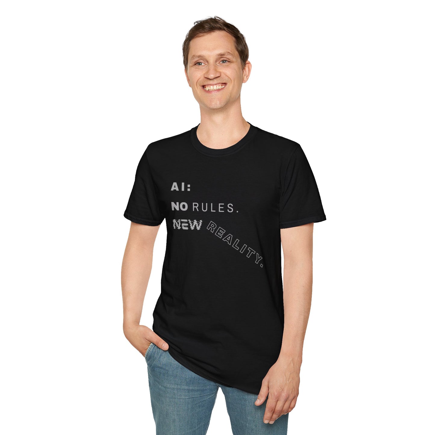AI: No Rules New Reality | Unisex Soft Blend T-Shirt
