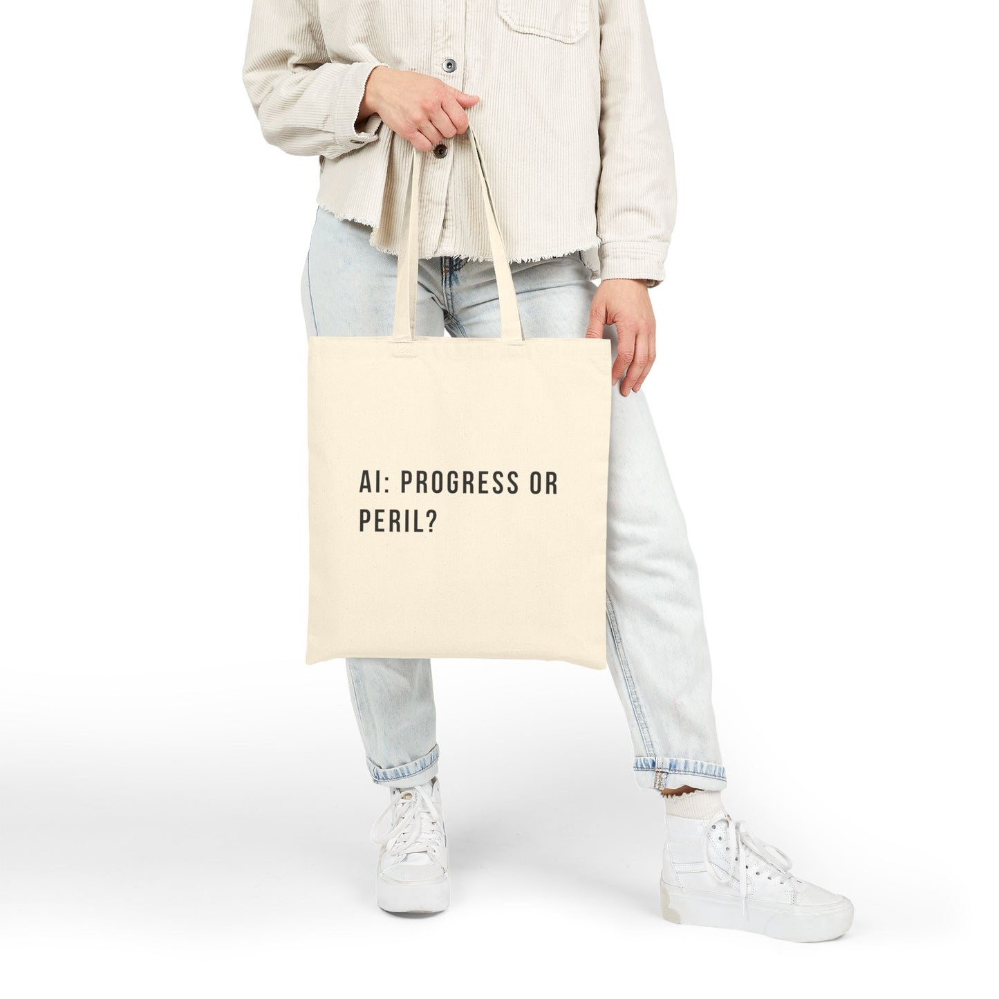 AI: Progress or Peril | Cotton Canvas Tote Bag